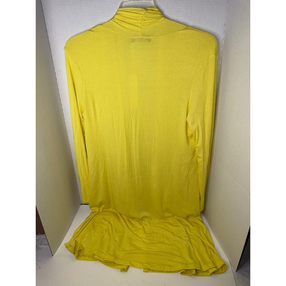 MADE BY JOHNNY XL Yellow Long Sleeve Open Front Lightweight Duster Cardigan - Picture 3 of 4